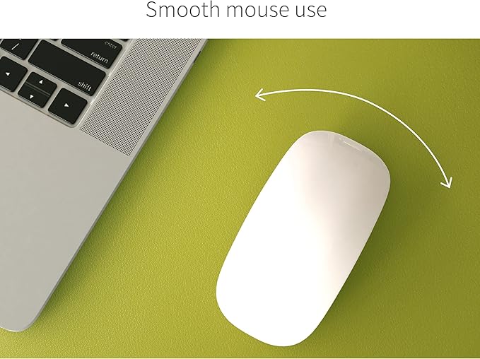 RENMTURE Dual-Sided Mouse Pad, Natural Cork & PU Leather Large Desk Pad for Office and Home Work, Desk Protector Non-Slip, Waterproof, Easy Clean (Olive Green, 36"x17")
