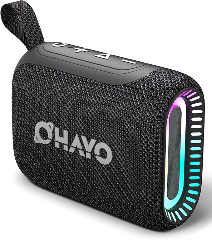 OHAYO Bluetooth Shower Speaker, IPX7 Waterproof, Portable Mini Speaker with Clip, Wireless, 24H Playtime, RGB Light, Powerful Sound and Punchy Bass, Electronics Gifts for Outdoors/Home/Office/Travel