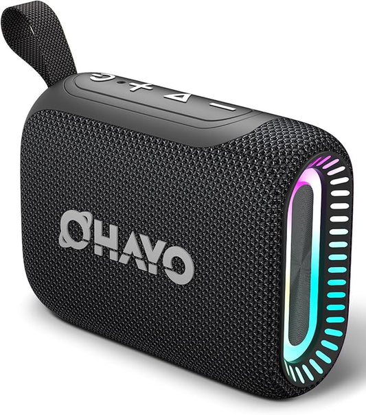 OHAYO Bluetooth Shower Speaker, IPX7 Waterproof, Portable Mini Speaker with Clip, Wireless, 24H Playtime, RGB Light, Powerful Sound and Punchy Bass, Electronics Gifts for Outdoors/Home/Office/Travel
