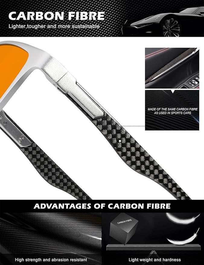 ANYLUV Carbon Fiber Reading Glasses for Men Women, Blue Light Blocking Computer Readers, Anti Glare Spring Hinge