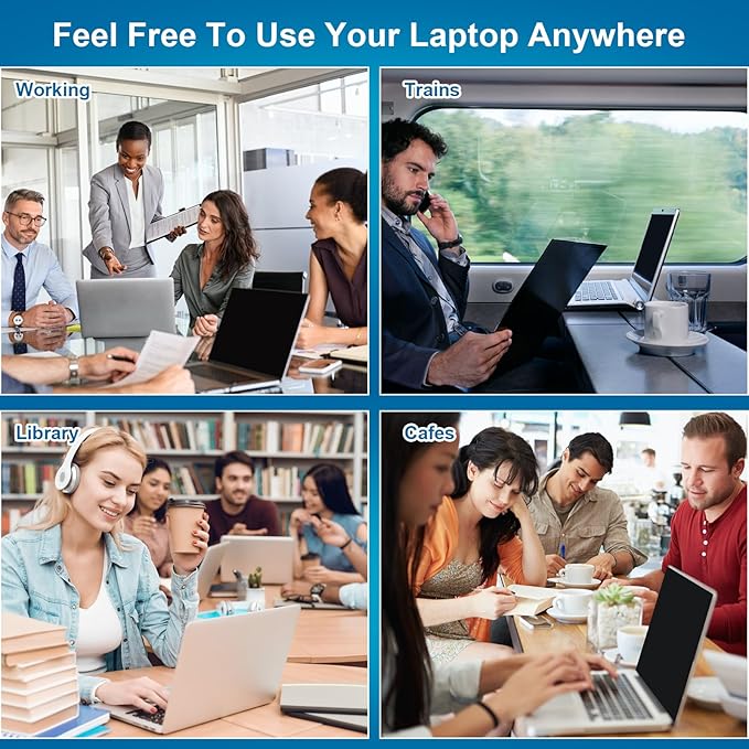 【2 pack】 15.6 Inch Laptop Privacy Screen Protector, 16:9 Aspect Removable Anti-Glare Blue Light Filter Protector - Scratch Resistant Data Privacy Screen Protecto