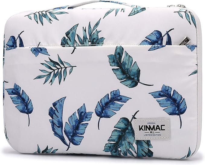 Kinmac 360° Heavy Duty Protective Laptop Computer Sleeve case Bag Cover with Handle for MacBook Pro 14 inch,14 inch-14.4 inch HP Lenovo Dell ASUS Acer Laptop (Banana Leaf)
