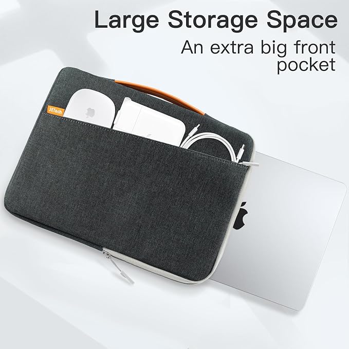 JETech Laptop Sleeve for MacBook Neo (A18 Pro), 14-Inch MacBook Pro (M1-M5, 2020-2026), Waterproof Bag Case with Portable Handle and Pocket, Compatible with 14 Inch Notebook (Dark Grey)