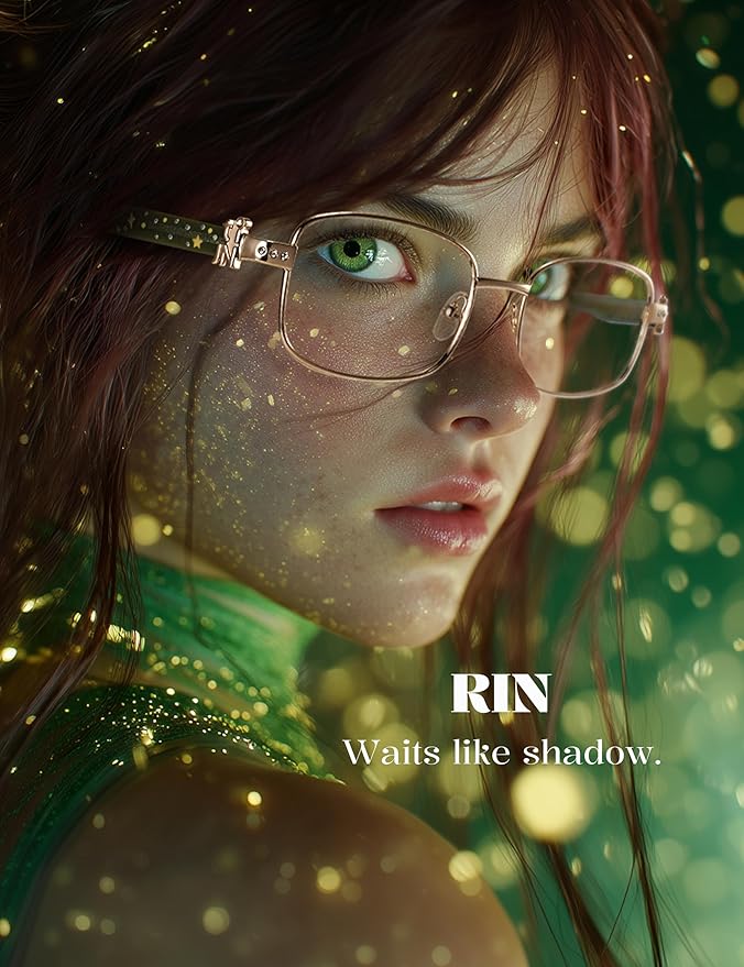 TIJN Blue Light Blocking Glasses for Woman Men, Square Acetate Metal Frame Eye Glasses for Cosplay & Anime Girl, Rin