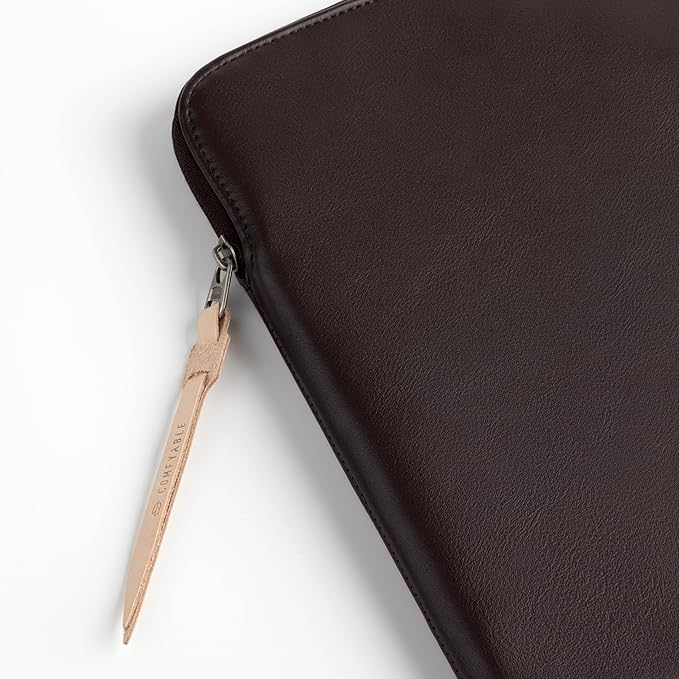 Comfyable Slim Protective Laptop Sleeve Compatible with 13/14 Inch MacBook Air & MacBook Pro M5/M4/M3/M2 Pro/Max 2026, Mac Travel Case, Laptop Pouch, Slim PU Leather Cover, Chocolate