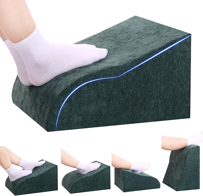 Foot Rest for Under Desk at Work, Ergonomic Under Desk Footrest with Washable Cover for Office, Home & Gaming Leg Elevation Pillow Green