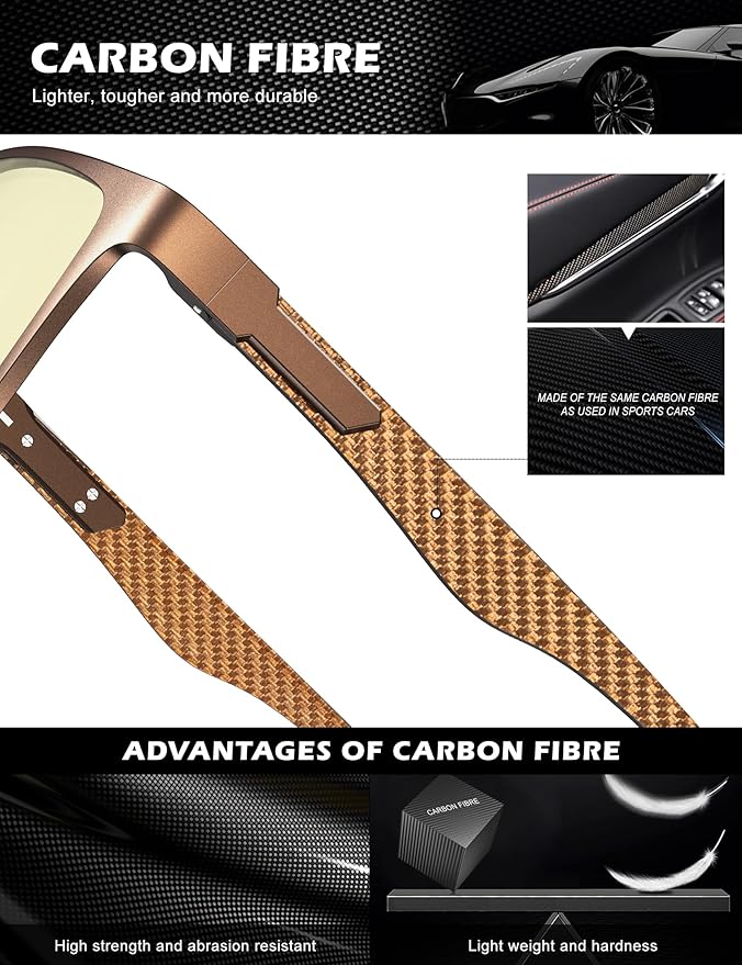 ANYLUV Carbon Fiber Reading Glasses for Men Women, Blue Light Blocking Computer Readers, Anti Glare Spring Hinge