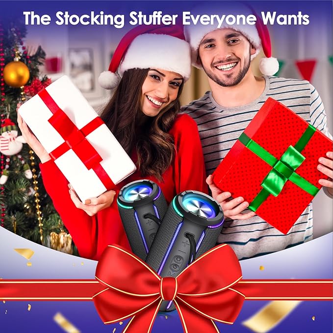 INFURTURE Portable Bluetooth Speaker with 40W Powerful Sound, RGB Lights, 4-in-1 Versatile Connectivity & Bluetooth 5.4 for Home/Party/Outdoor, TWS Pairing, 15H Playtime, Gifts for Teens/Men/Women
