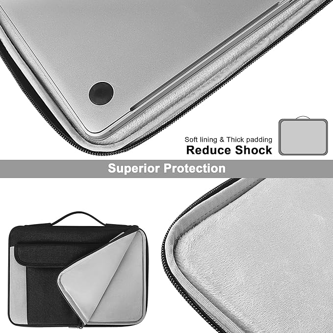 DOMISO 15.6-16 Inch Laptop Sleeve Case,Water-resistant Laptop Protective Case for MacBook Pro16,Dell XPS 16,Lenovo,HP, ASUS, Acer,Black