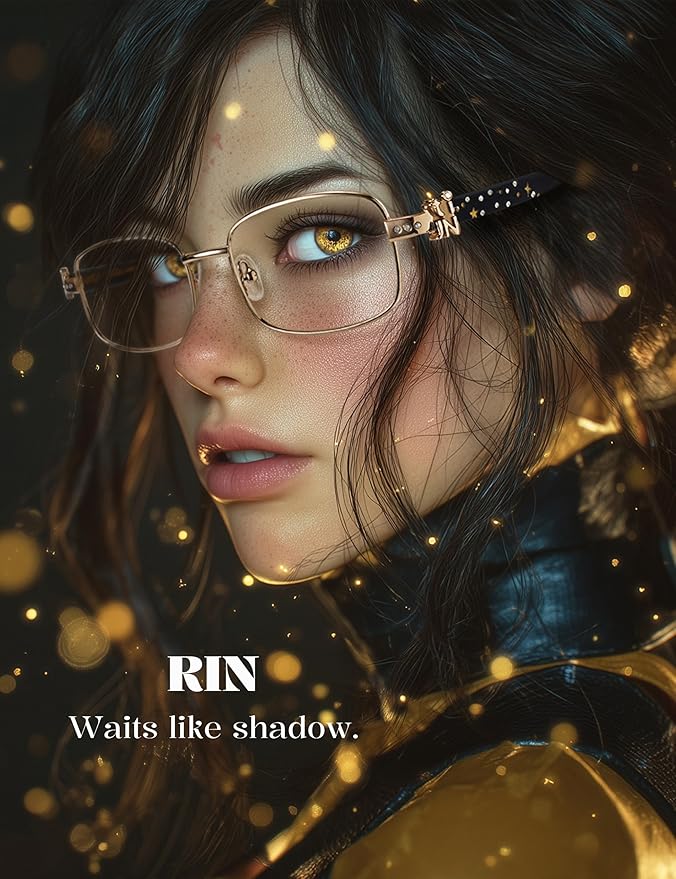 TIJN Blue Light Blocking Glasses for Woman Men, Square Acetate Metal Frame Eye Glasses for Cosplay & Anime Girl, Rin