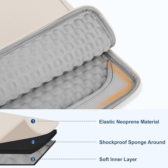 MOSISO Laptop Case 13.3 inch, 13-13.3 inch Laptop Sleeve with Handle Compatible with MacBook Air/Pro 13/Pro 14 M5 M4 M3 M2 M1,HP Dell ASUS Lenovo, Polyester Multifunctional Computer Bag, Sand