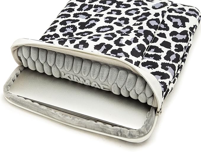 Kinmac 360 Protective Laptop Case Bag Sleeve with Handle for 12 inch-13.3 inch Laptops, Surface Pro, MacBook 13, MacBook Air 13" Retina, iPad Pro 12.9 (Leopard)