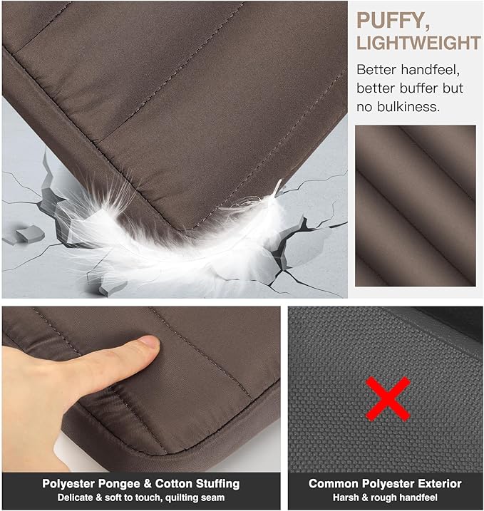 MoKo 13-14 Inch Puffy Laptop Sleeve, Laptop Carrying Bag Fit with New Mac Neo A18 Pro, Mac Pro M5 14" 2026, Mac Air 13.6/13.3, iPad Pro 12.9/13, Notebook Laptop Travel Bag, Coffee
