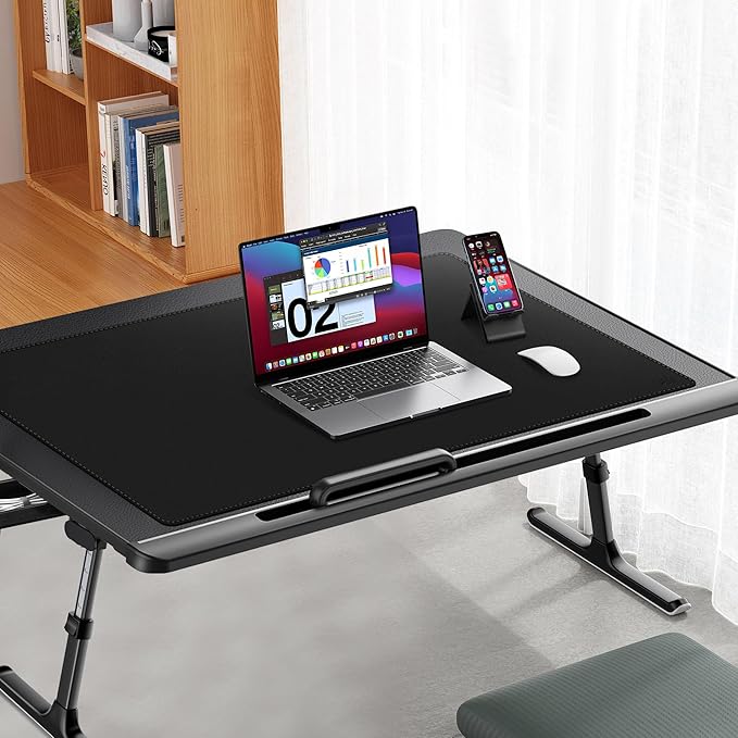 Cacoy 36" x 20" Leather Desk Mat for Home Office, Extra Large PU Leather Desk Pad Blotters, Waterproof Computer Keyboard Mat, Extended Gaming Mouse Pad, Desk Protector for Desktop and PC Laptop, Black
