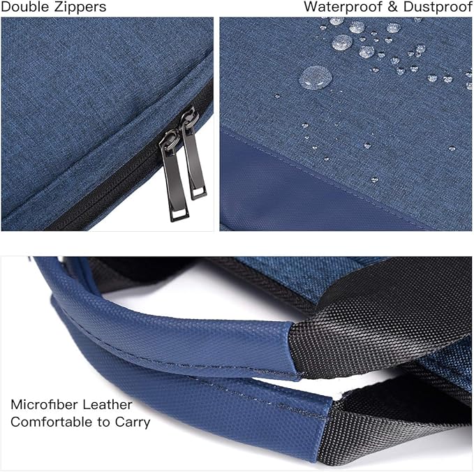 15.6 Inch Laptop Sleeve Bag, Waterproof Men Women TSA Case for Macbook Pro 16 M4 M3 M2 M1, Acer Aspire E15/Predator, Lenovo Ideapad 1 15.6, HP Envy/Victus 15.6, ASUS Dell 15 16 Case, Navy Blue