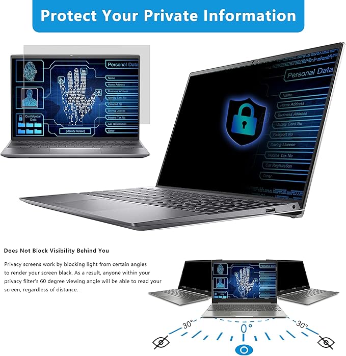 Laptop Privacy Screen 14 in, FILMEXT Privacy Protection Filter for Laptop 14"Asus/ 14"Acer/14"HP/14"Dell/14"Toshiba 16:9, Anti-Spy,Anti-Glare,Blocks 99% UV & Blue Light -Matte Privacy Screen Protector
