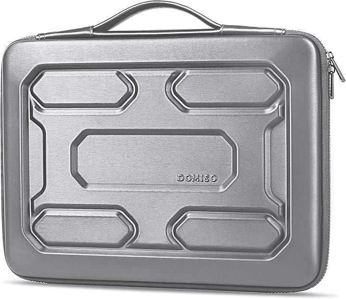 DOMISO 13.3 inch Laptop Sleeve with Handle Shockproof Computer Bag Waterproof EVA Protective Carrying Case for 13-13.3 inch Notebooks/13 MacBook Air/MacBook Pro Retina/Dell XPS 13/HP,Silver