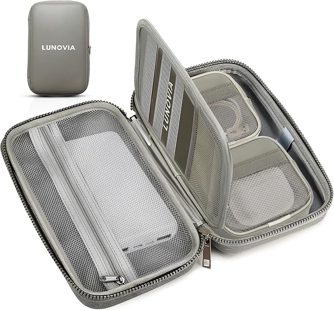 Hard Shell Tech Organizer – Protective Travel Case for Cables, Chargers & Accessories | Mid-Size Electronics Organizer with Removable Pouches