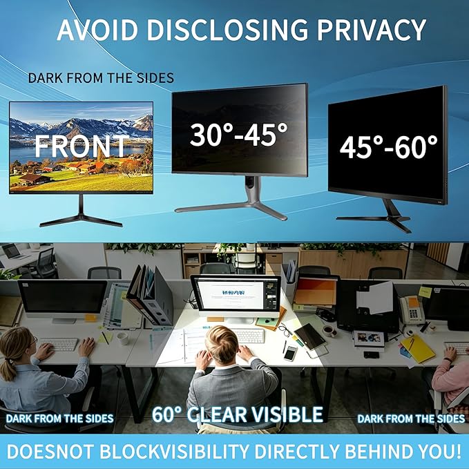[2 Pack] 19 Inch Privacy Screen for Computer Monitor Blue Light Screen Protector Anti Glare Anti-Scratch Monitor Privacy Shield Screen 19 Inch 16:10 Aspect Ratio