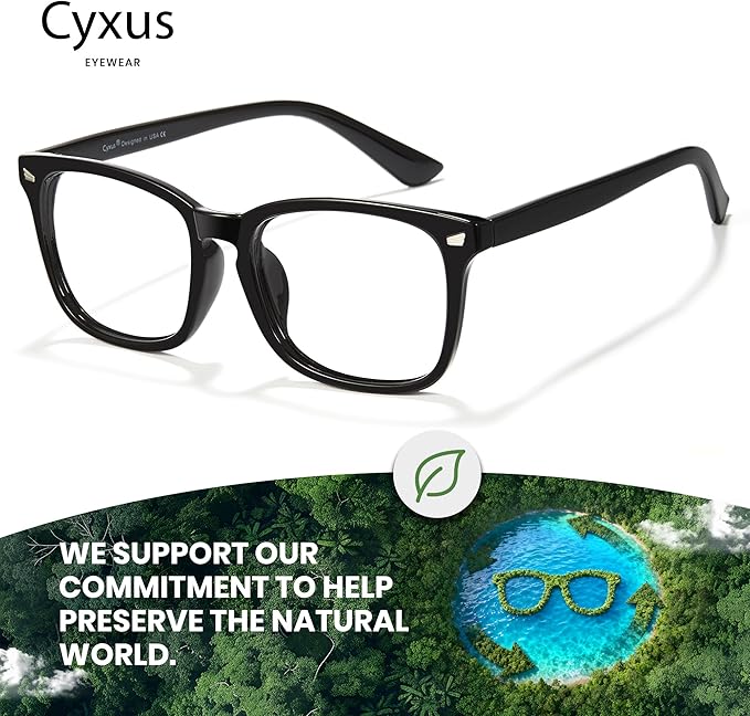 Cyxus Blue Light Glasses Men Women Reduce Eye Strain UV Blocking for Office Work Computer Screen 8082