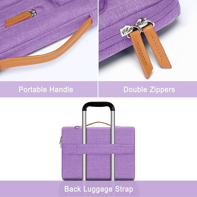MOSISO 360 Protective Laptop Shoulder Bag,13 inch Computer Bags Compatible with MacBook Neo 13 inch 2026/Air M5 M4 M3 M2 M1/Pro 13 2026-2016,Side Open Messenger Bag with 4 Zipper Pockets, Lilac