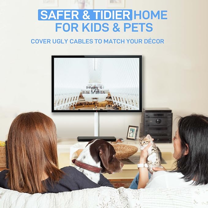 Delamu TV Cord Hider, Cord Covers for 3-4 Wires on Wall, Large Cable Hider Cable Management, Easy Set up Wire Hiders Wire Covers for Cords on Wall, TV Cables Cover Raceway, 6X W1.18 H0.67in, White - Image 8
