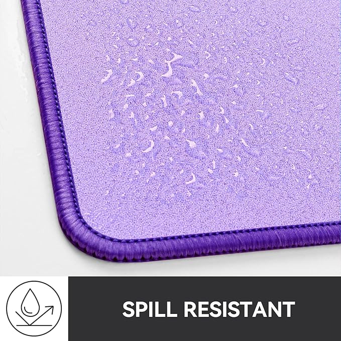 Waterproof Large Gaming Mouse Pad with Durable Stitched Edges, Non-Slip Rubber Base, Grainy Jacquard Mouse Mat Desk Pad for Home Office Gaming, 31.5''x11.8''x0.12'', Purple