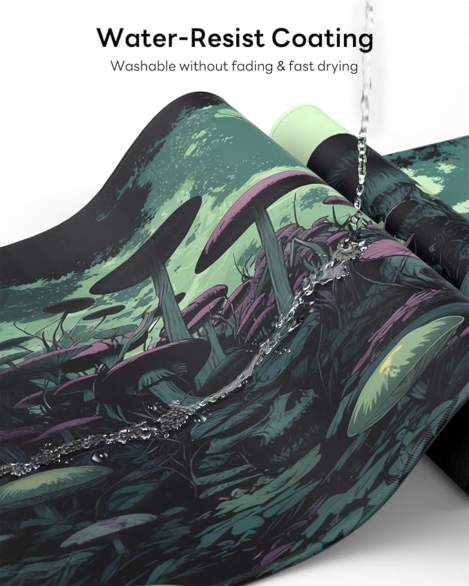 XL Gaming Mouse Pad, 31.5x15.7'' Large Desk Mat with Anti-Slip Rubber Base & Stitched Edges for Gaming, Office, Home - Gloomy Cemetery