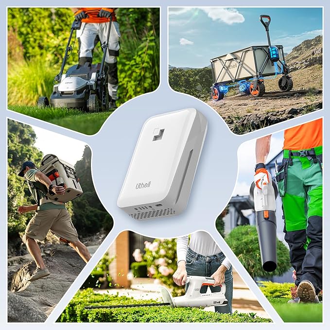 LiTHELi Portable Charger 2 * 4.0Ah Lithium Batteries 45W Max Power Bank, Suit for All U20 Power Tools and Outdoor Power Equipment(2 Packs)