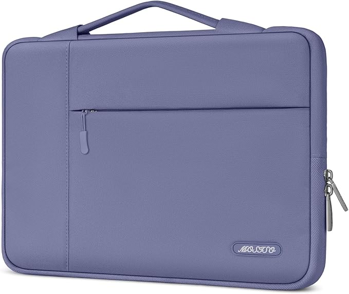 MOSISO Laptop Case 13.3 inch, 13-13.3 inch Laptop Sleeve with Handle Compatible with MacBook Air/Pro 13/Pro 14 M5 M4 M3 M2 M1,HP Dell ASUS Lenovo, Polyester Multifunctional Computer Bag, Lavender Gray