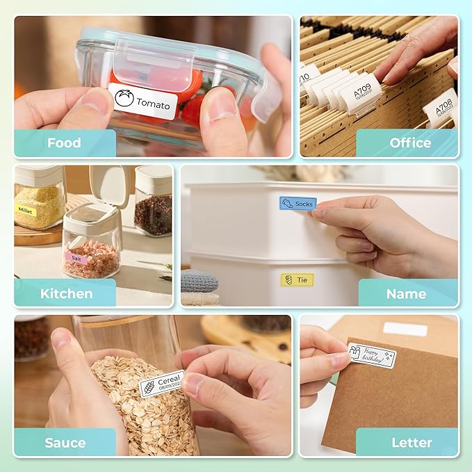 Nelko Label Maker Machine with Tape, P21 Bluetooth Label Printer with 3 Tapes, Wireless Mini Label Makers with Multiple Templates Icon Font Custom for School Office Home, Black