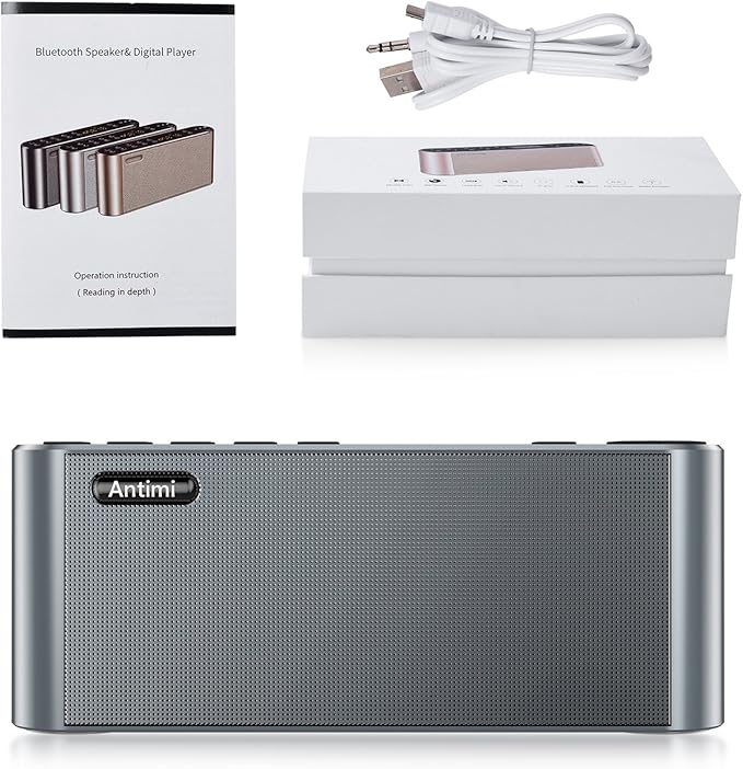 Antimi Bluetooth/FM Radio/MP3 Player Portable Wireless Speaker (Black)