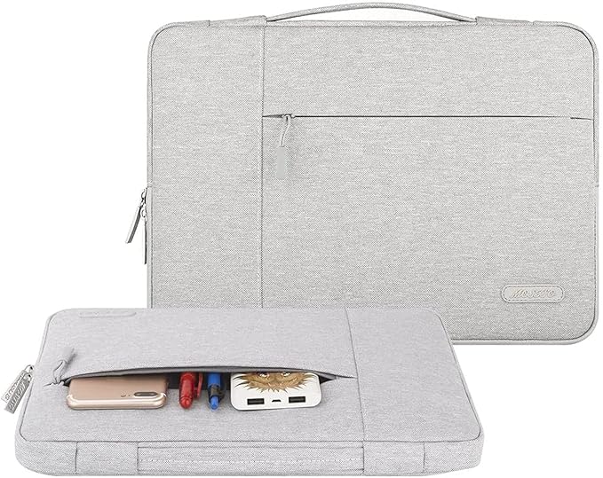 MOSISO Laptop Case 16 inch, 15-15.6 inch Laptop Sleeve with Handle Compatible with MacBook Pro 16 inch, HP, Acer, Dell, Lenovo, ASUS Notebook, Polyester Multifunctional Computer Bag, Gray