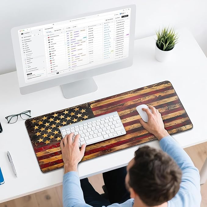 Mouse Pad Gaming - Desk Mat for Keyboard and Mouse - Large Mouse Pads for Desk, Gaming Mousepad with Non-Slip Base, Desks Pad (31.5" X 11.8") for Game (American Antique Flag, 31.5L x 11.8W inches)
