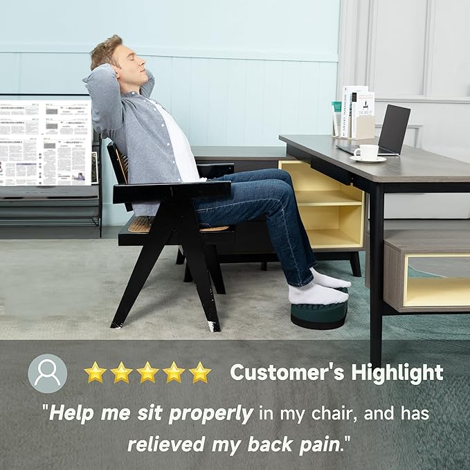 Foot Rest for Under Desk at Work, Home Office Foot Stool, Ottoman Foot Massager for Plantar Fasciitis Relief, Soft Silicone Footrests, Anti-Fatigue (Gray)