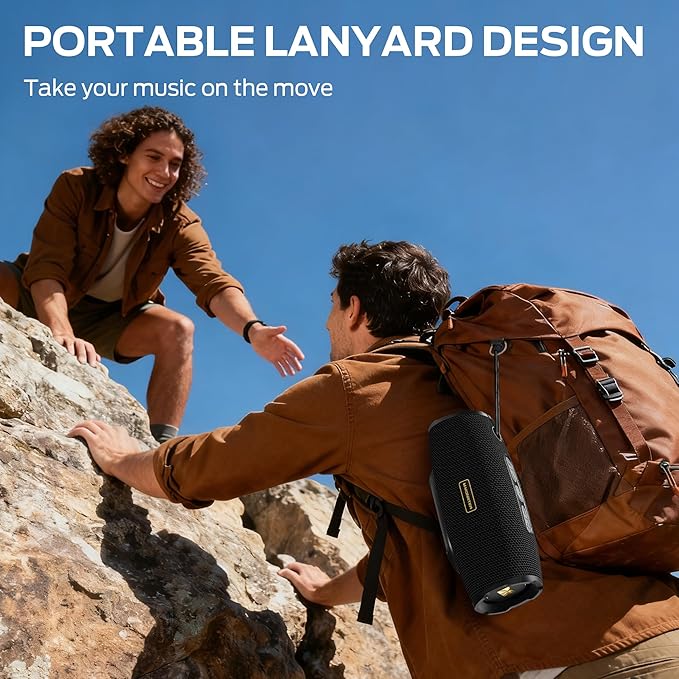 Monster S380 Bluetooth Speaker, Portable Speaker with 40W Stereo Sound, Bluetooth 6.0, 20H Playtime, TWS Pairing, Support AUX/TF Card, IPX6 Waterproof Wireless Speaker for Home, Travel, Outdoor