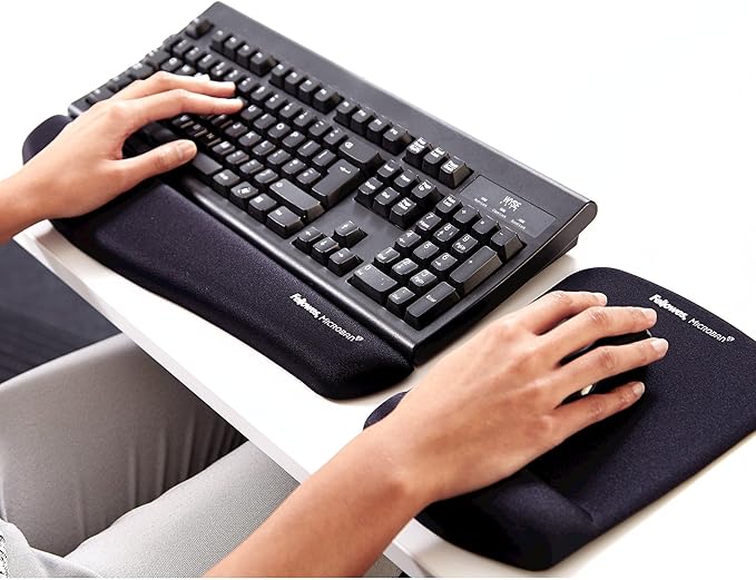 Fellowes PlushTouch Foam Keyboard Wrist Rest with MICROBAN - Graphite (9252301)