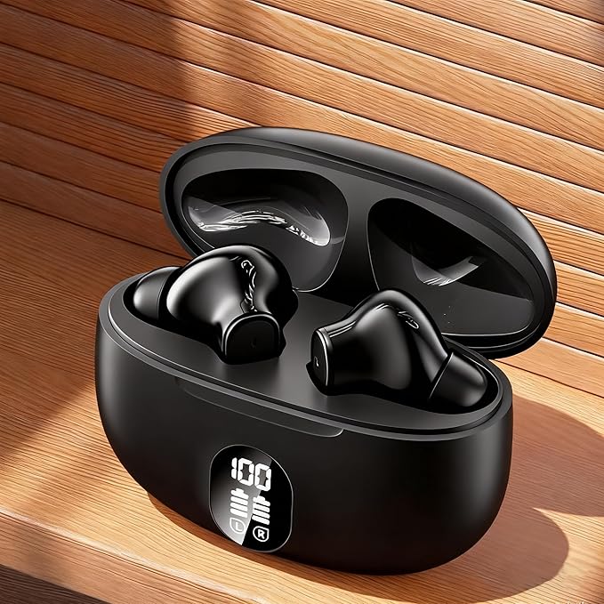 Wireless Bluetooth Noise-Canceling Earbuds Bluetooth 5.3 High-Fidelity Stereo LED Display in-Ear Headphones 48-Hour Battery Life Ideal for Fitness, Running, and Work