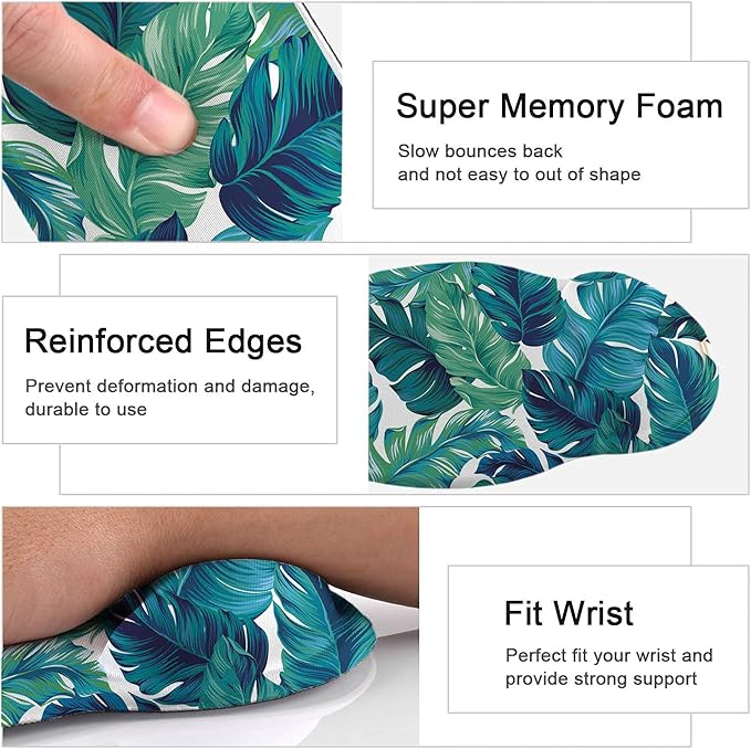 LATEEFAH Mouse Pad with Wrist Rest, 3-in-1 Gaming Mouse Pad, Keyboard Wrist Rest, Ergonomic Memory Foam Mousepad with Wrist Support for Computer Keyboard