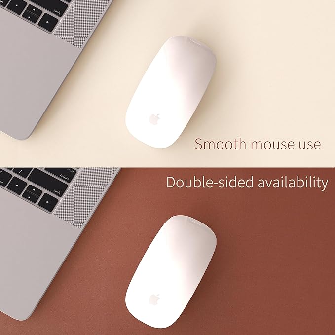 RENMTURE Double-Sided Two-Tone Faux Leather Desk mat Desktop Organization and Accessories Home and Office Large Mouse pad Game and Work (Beige/Brown, 32"x16")