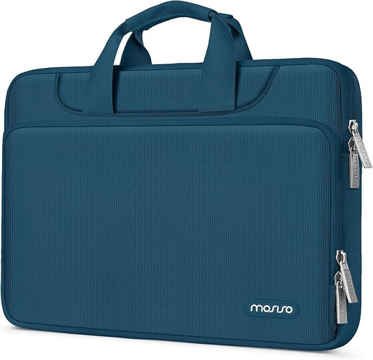 MOSISO 360 Protective Laptop Case 13.3 inch, 13-14 inch Laptop Sleeve Compatible with MacBook Air/Pro 13/Pro 14 M5 M4 M3 M2 M1, HP Dell ASUS Lenovo,Computer Bag with Belt, Teal Green