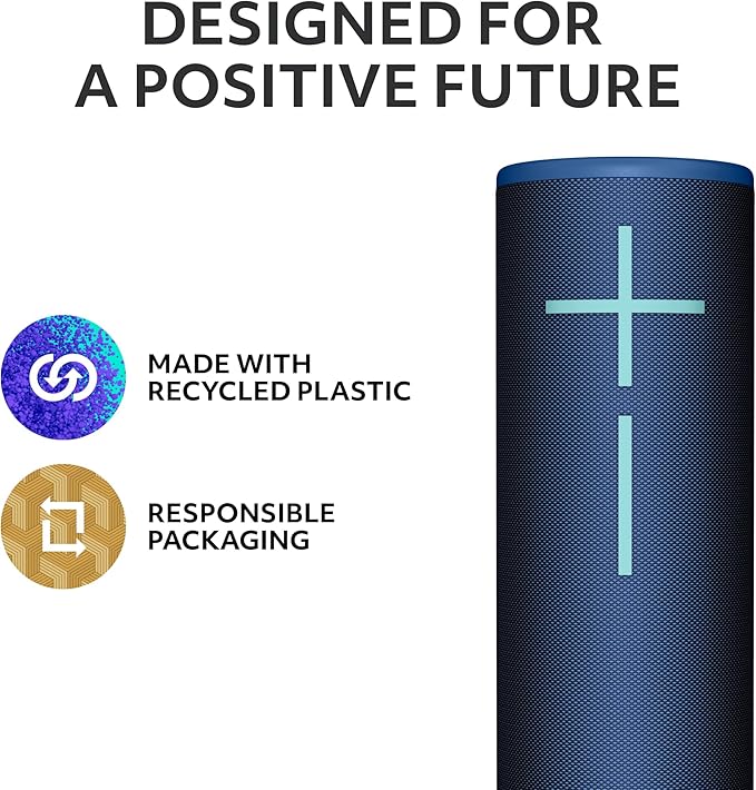 Ultimate Ears MEGABOOM 4 Portable Waterproof Bluetooth Speaker with Powerful 360-Degree Sound and Thundering Bass, Floating Speaker with 20-Hour Battery and 147ft (45m) Range - Blue