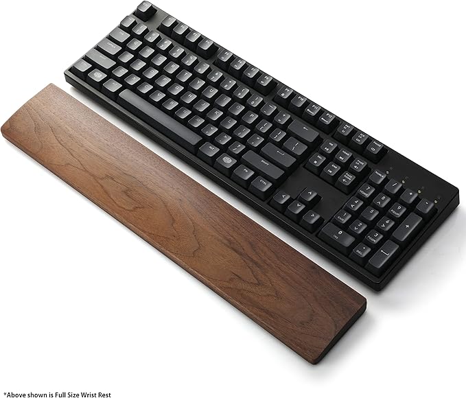 Faluber Wooden Wrist Rest, 12-inch Length and 20mm Thickness for Compact Keyboard, Walnut Wood Palm Rest, Ergonomic Design for Mechanical Gaming Keyboard, Stain Resistant (Small, Walnut Wood)
