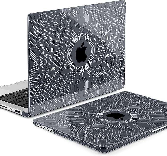 Batianda Case for New MacBook Pro 14 Inch M5 (2025 2026) & 2024 2023 Release [Model A3434 / A3112] - Ultra Slim 1.2mm Glossy Hard Shell Protective Skin Keyboard Cover 4-in-1 Bundle, Circuit Board
