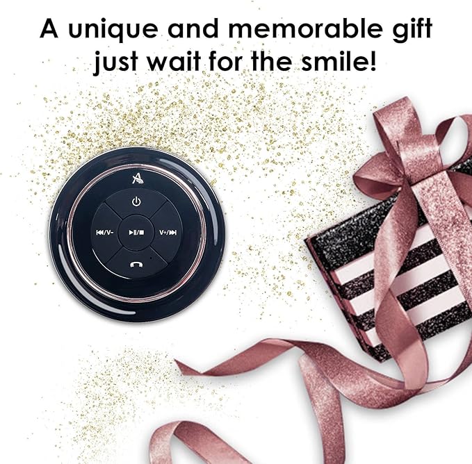XLEADER SoundAngel Mate(2nd Gen) Pro Shower Speaker, Certified IPX7 Waterproof Bluetooth Speaker, 8W Crystal Sound&Rich Bass, 15H Playtime, with Suction Cup & Silicone Lanyard, Ideal Gifts, Rose Gold