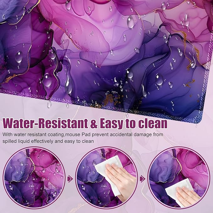 Desk Matt for Desktop, Desk Pad Mat, DeskMat for Keyboard and Mouse, XXL Large Mouse Pad for Desks, Anti-Slip Big Mousepad with Stitched Edges, Mouse Mat Protector for Computer Laptop, Painting Floral