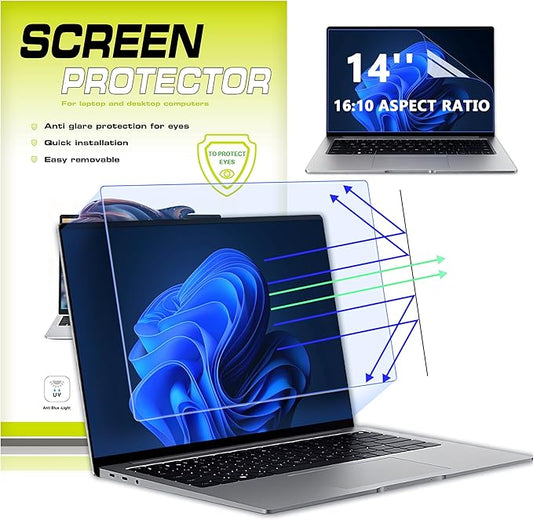 2 Pack 14.6 inch 16:10 Anti Blue Light Screen Protector,Anti Glare UV Blocking Eye Protection Film,Eye Strain Relief for HP/Lenovo/Dell/ASUS/Acer/Samsung Laptops