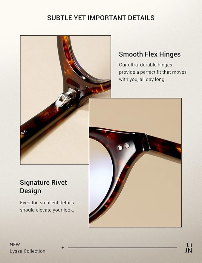 TIJN Blue Light Blocking Glasses Women Men Retro Cat Eye Square Oval Anti Glare Screen Computer Gaming Daily Eyeglasses TR90