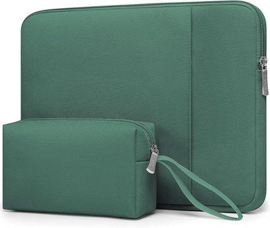 HYZUO 14-15 Inch Laptop Sleeve Bag Set for MacBook Air 15 M5 A3448 M4 M3 M2 2026-2023, MacBook Pro 15, XPS 14/15 Plus, 15" Surface Laptop, Notebook Case for 14" HP Lenovo Asus Acer, Jungle Green