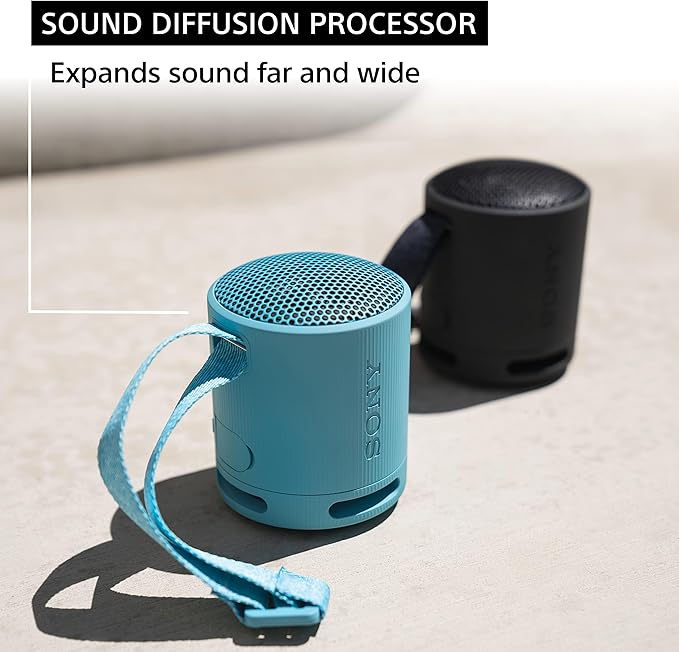 Sony SRS-XB100 Wireless Bluetooth Portable Lightweight Super-Compact Travel Speaker, Durable IP67 Waterproof & Dustproof Shower Speaker, 16 Hour Battery, Versatile Strap, & Hands-free Calling, Orange